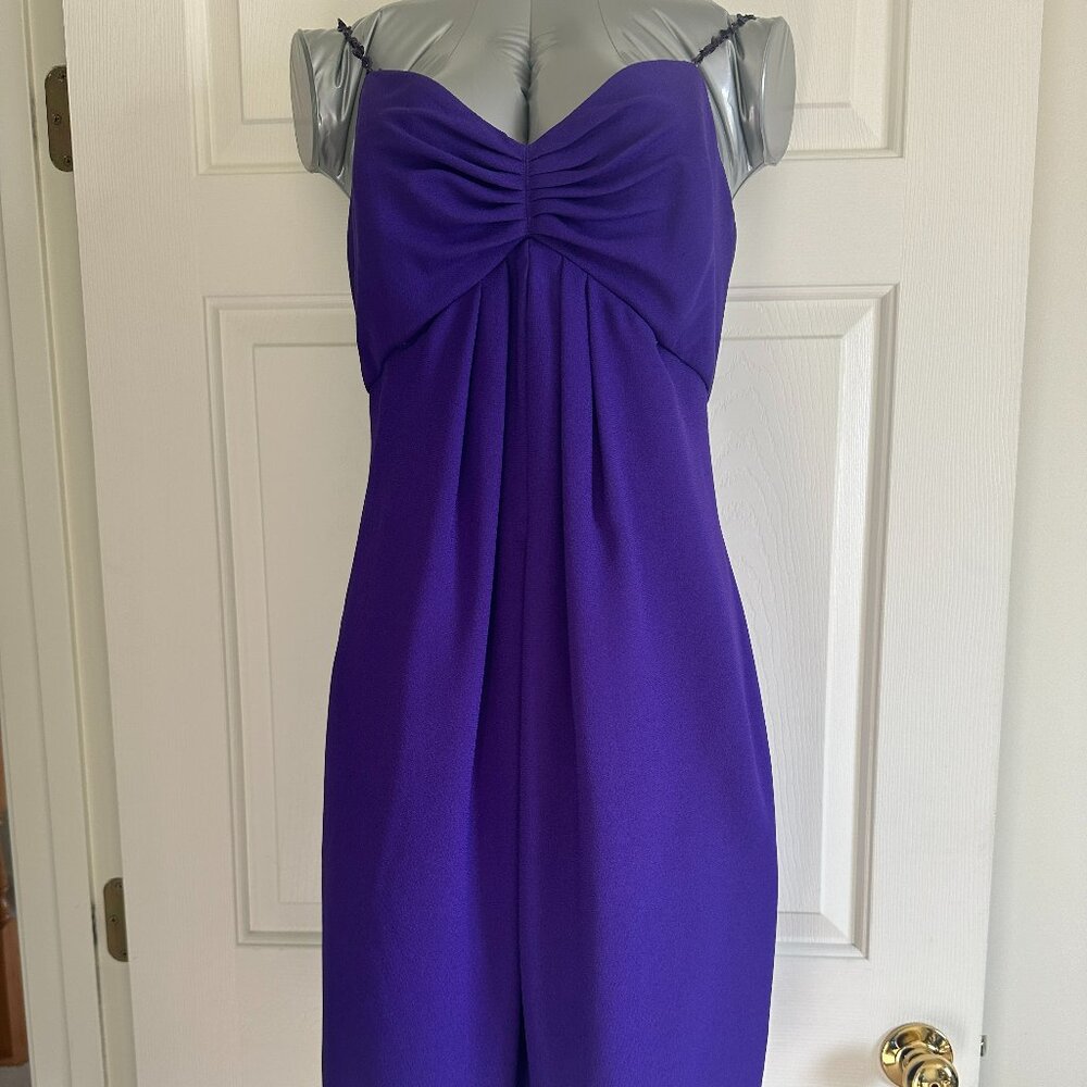 Rimini Womens‎ Purple Bodycon Sleeveless Pleated Sequined suspenders Dress Sz 10